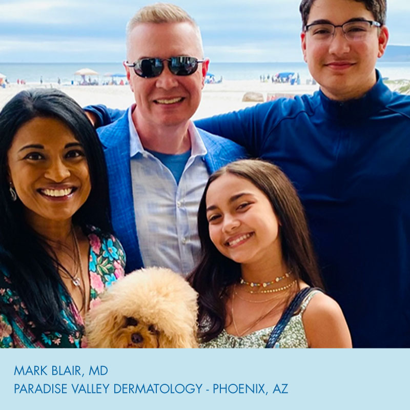 Mark Blair MD with his family at the beach