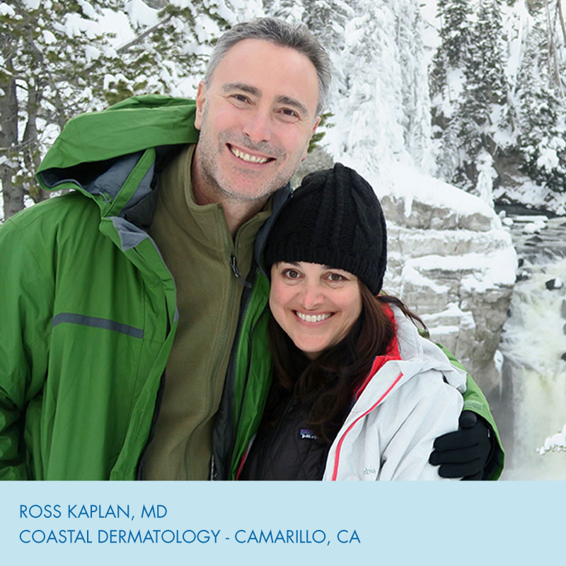 Ross Kaplan, MD with wife in the mountains with snow